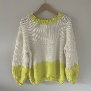 Color block chunky knit sweater